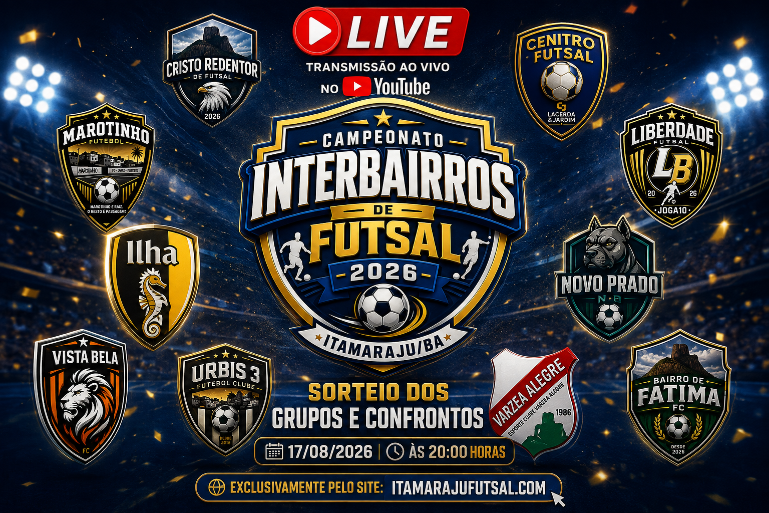 SORTEIO E LANÇAMENTO DO INTERBAIRROS DE FUTSAL 2026